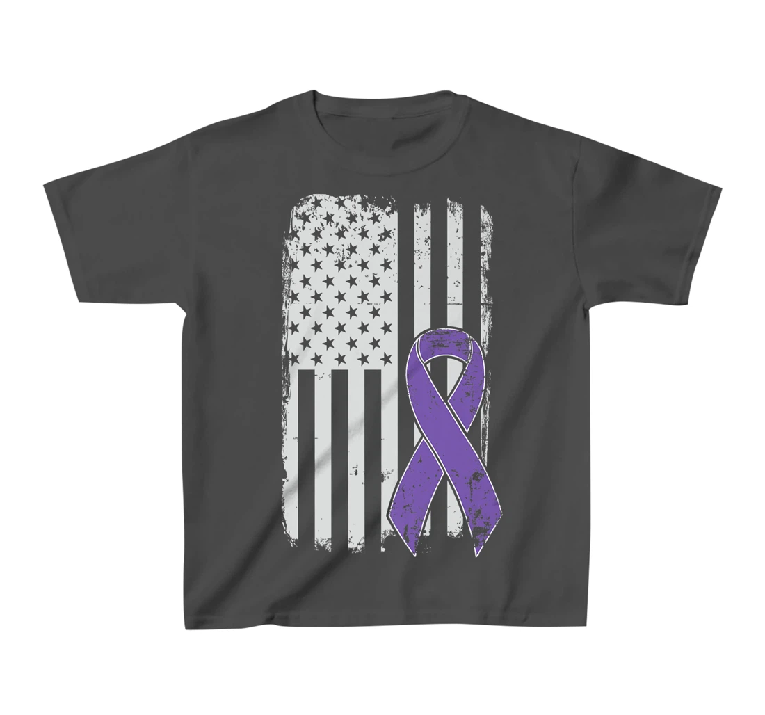 Testicular Cancer Awareness - Vintage USA American Flag T-Shirt, Kid T-Shirt and Women T-Shirt