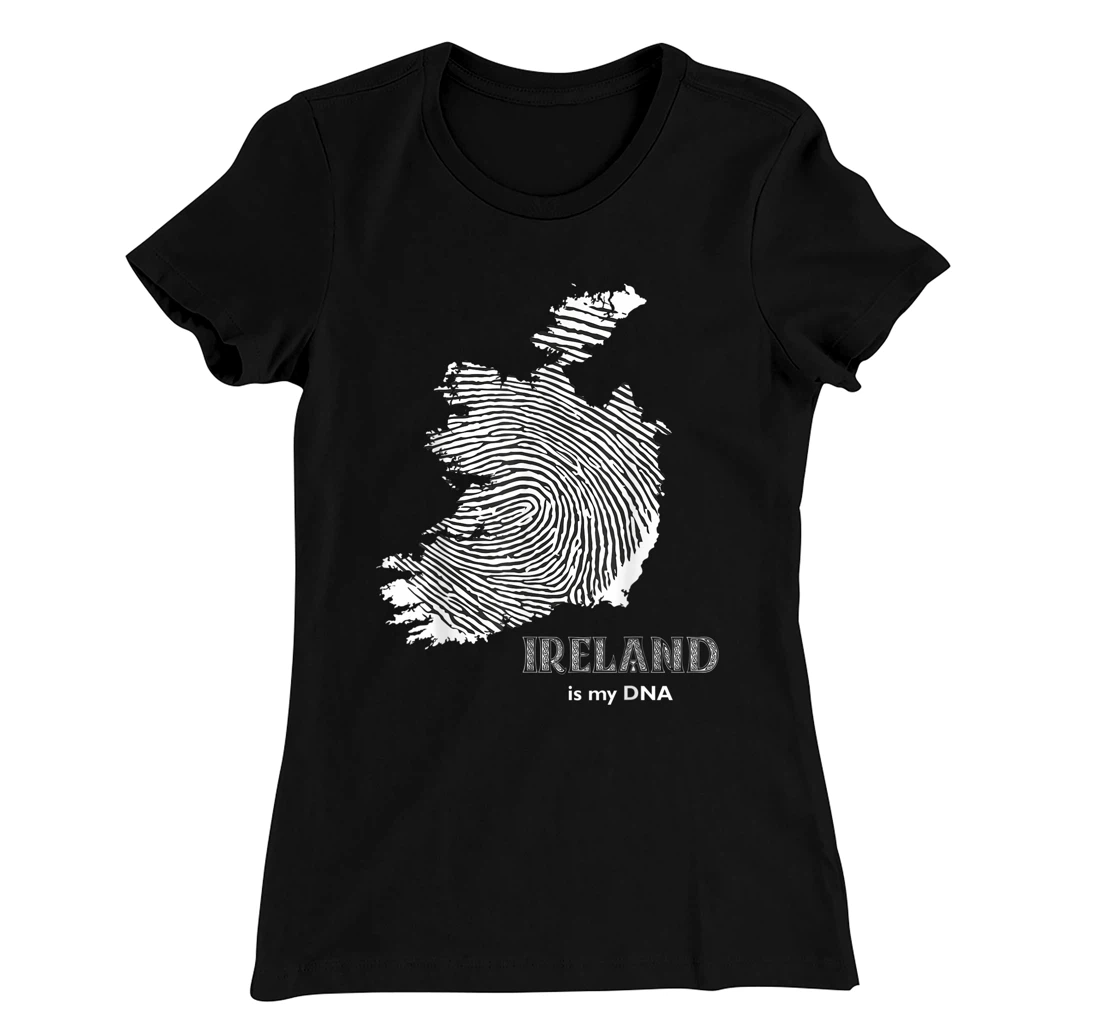 Ireland Is My DNA - Irish Fingerprint Design Map T-Shirt, Kid T-Shirt and Women T-Shirt
