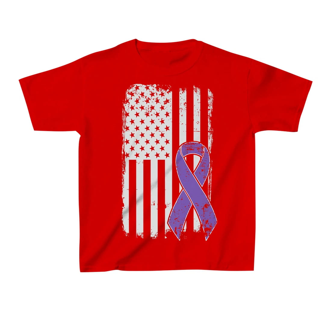 Testicular Cancer Awareness - Vintage USA American Flag T-Shirt, Kid T-Shirt and Women T-Shirt