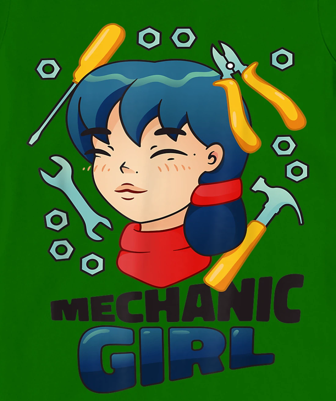 Mechanic Girl Japanese Female Repair Funny T-Shirt, Women T-Shirt