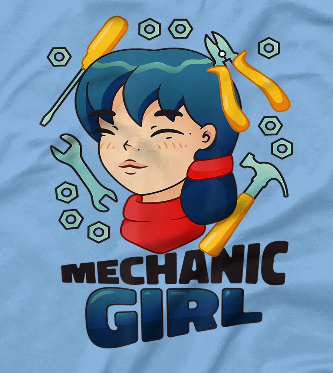 Mechanic Girl Japanese Female Repair Funny T-Shirt, Women T-Shirt