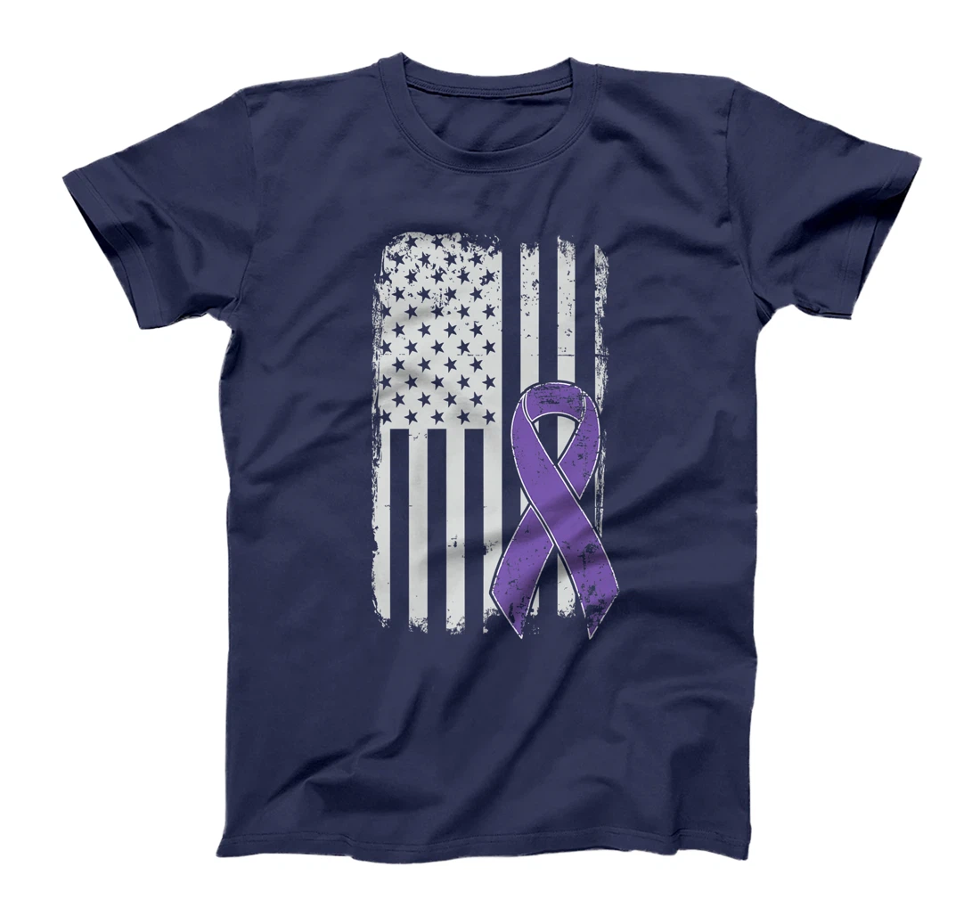 Testicular Cancer Awareness - Vintage USA American Flag T-Shirt, Kid T-Shirt and Women T-Shirt