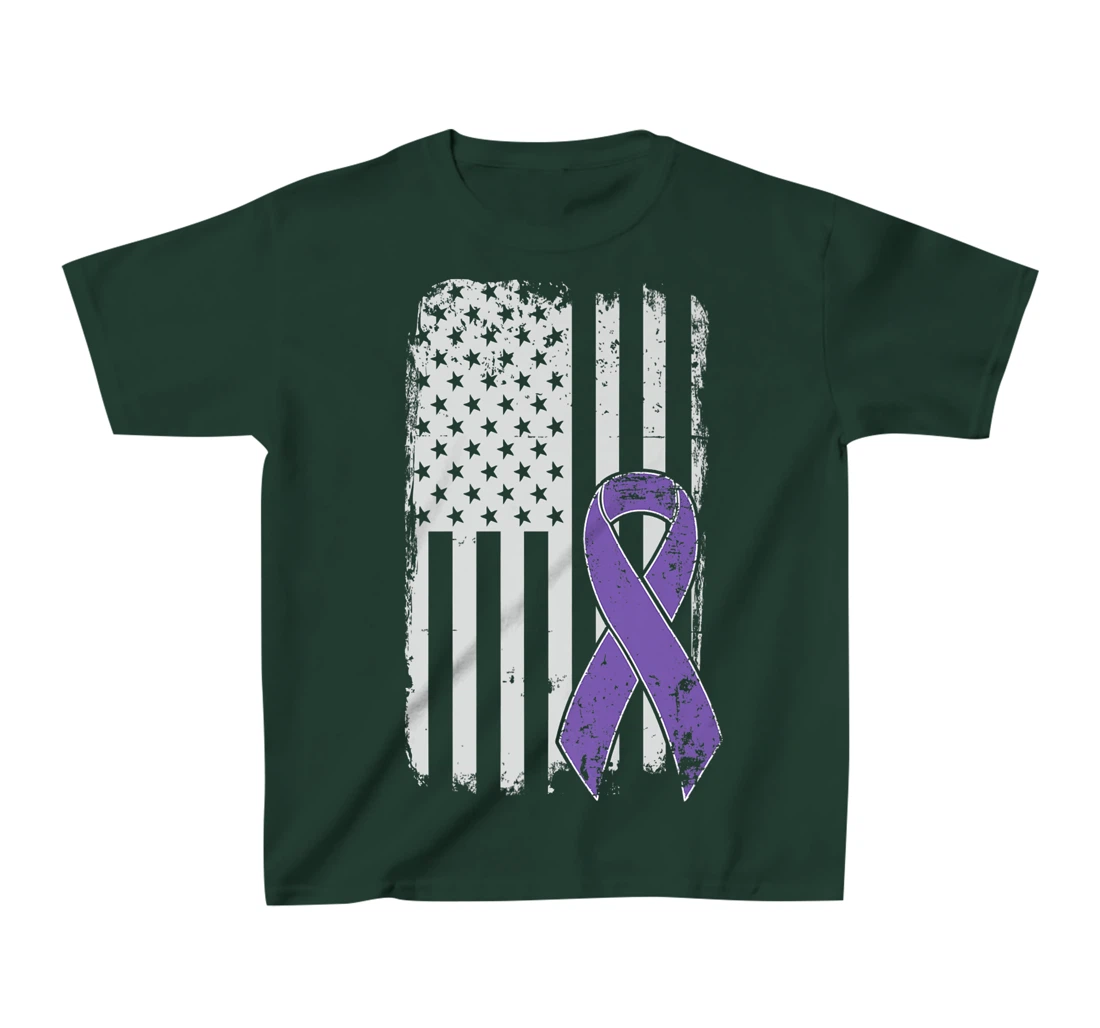 Testicular Cancer Awareness - Vintage USA American Flag T-Shirt, Kid T-Shirt and Women T-Shirt