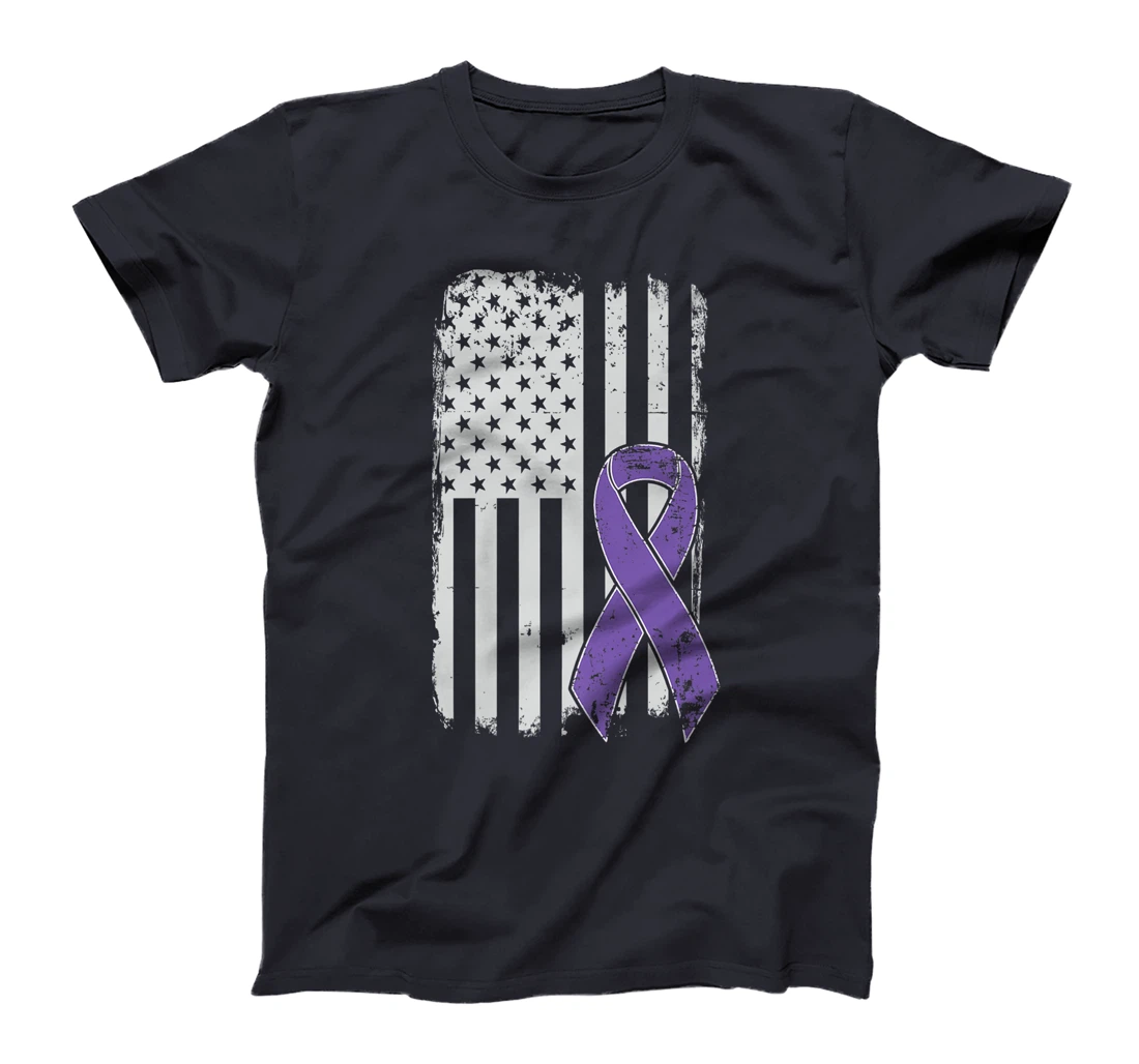 Testicular Cancer Awareness - Vintage USA American Flag T-Shirt, Kid T-Shirt and Women T-Shirt