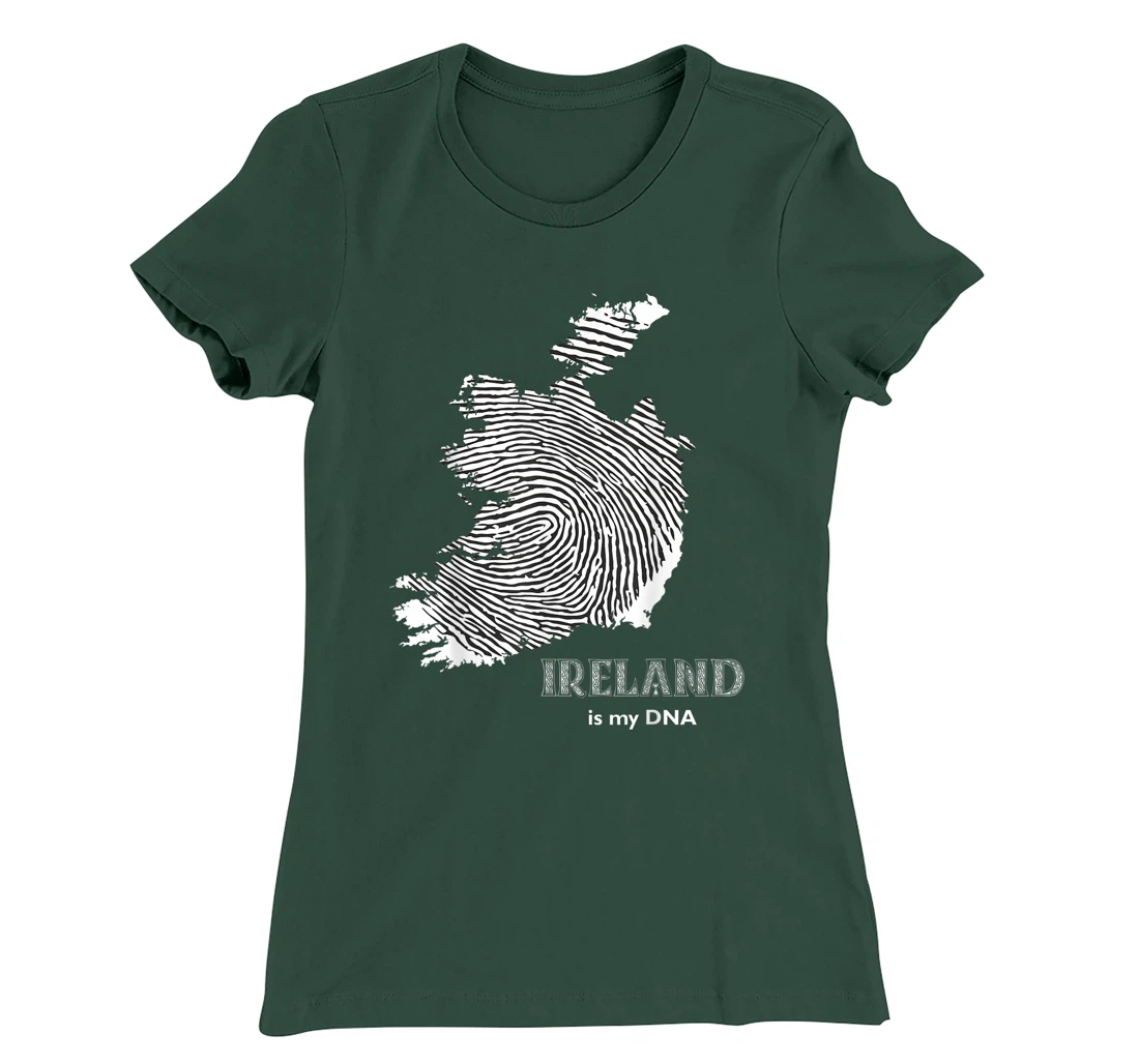 Ireland Is My DNA - Irish Fingerprint Design Map T-Shirt, Kid T-Shirt and Women T-Shirt