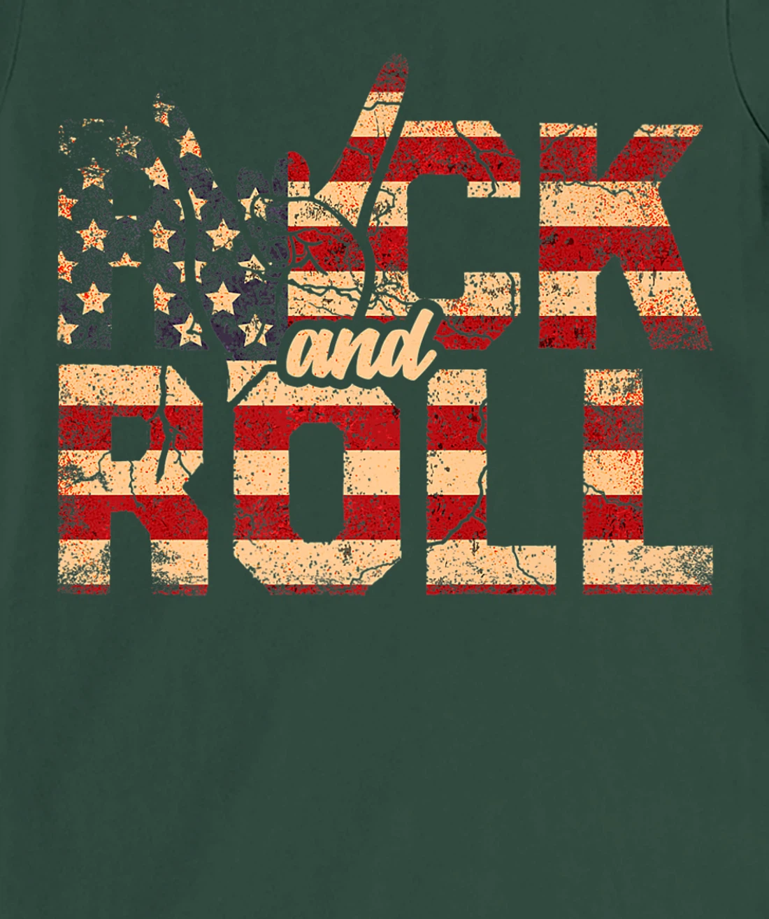 Retro Rock & Roll Vintage Rock and Roll Music American Flag T-Shirt, Women T-Shirt