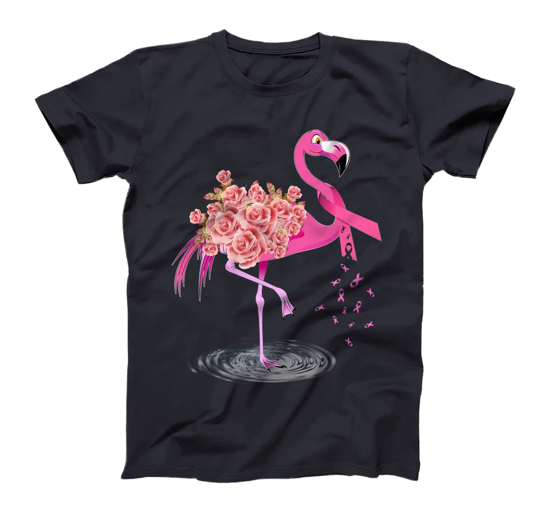 Cute Flamingo Pink Ribbon Breast Cancer Awareness T-Shirt