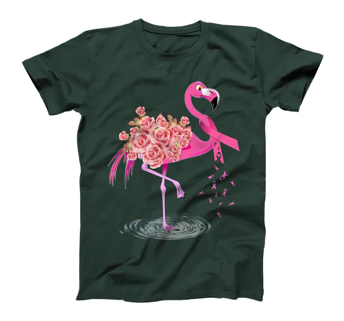 Cute Flamingo Pink Ribbon Breast Cancer Awareness T-Shirt