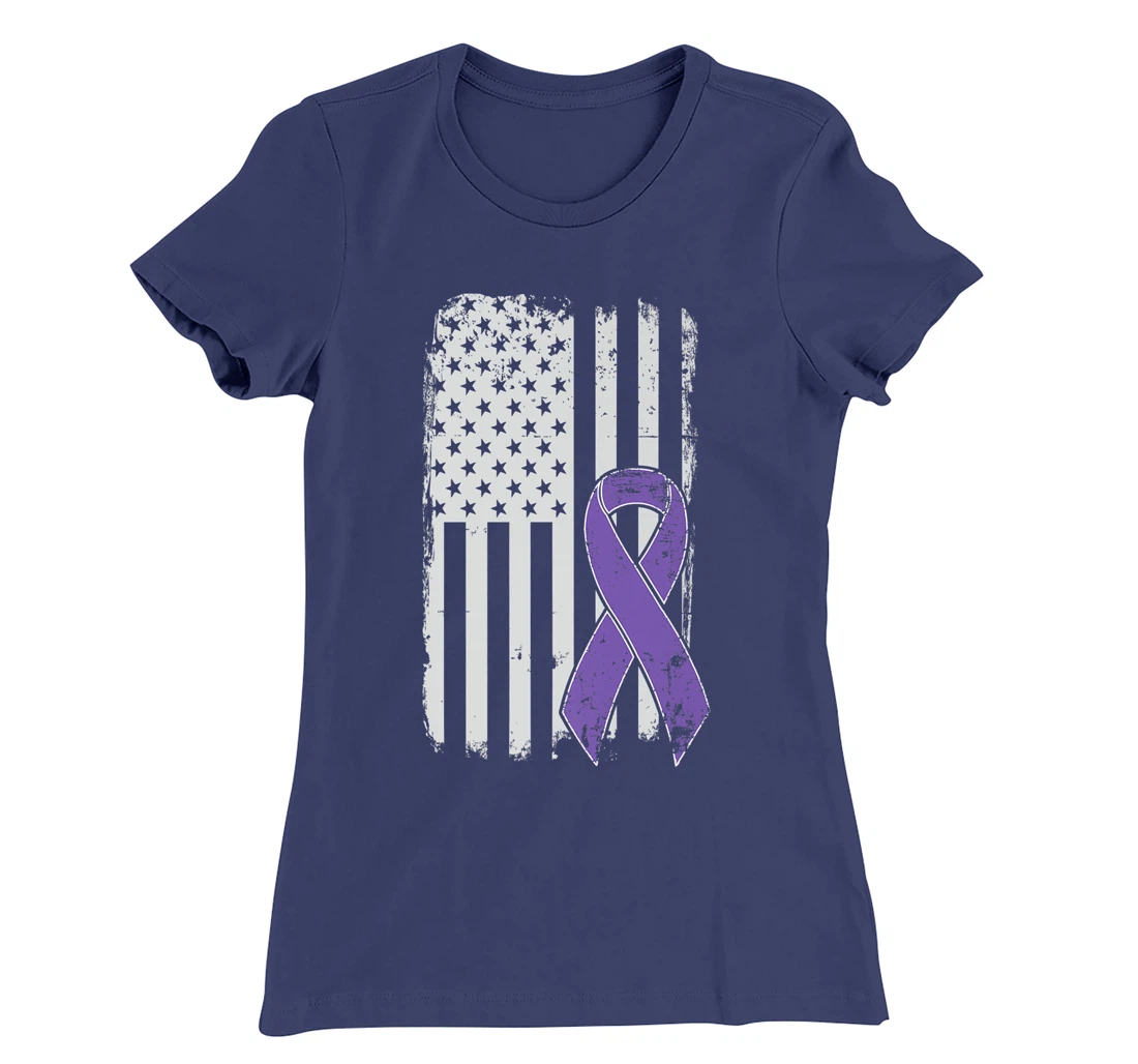 Testicular Cancer Awareness - Vintage USA American Flag T-Shirt, Kid T-Shirt and Women T-Shirt