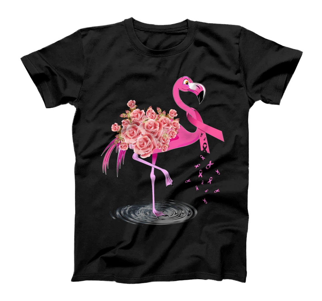 Cute Flamingo Pink Ribbon Breast Cancer Awareness T-Shirt