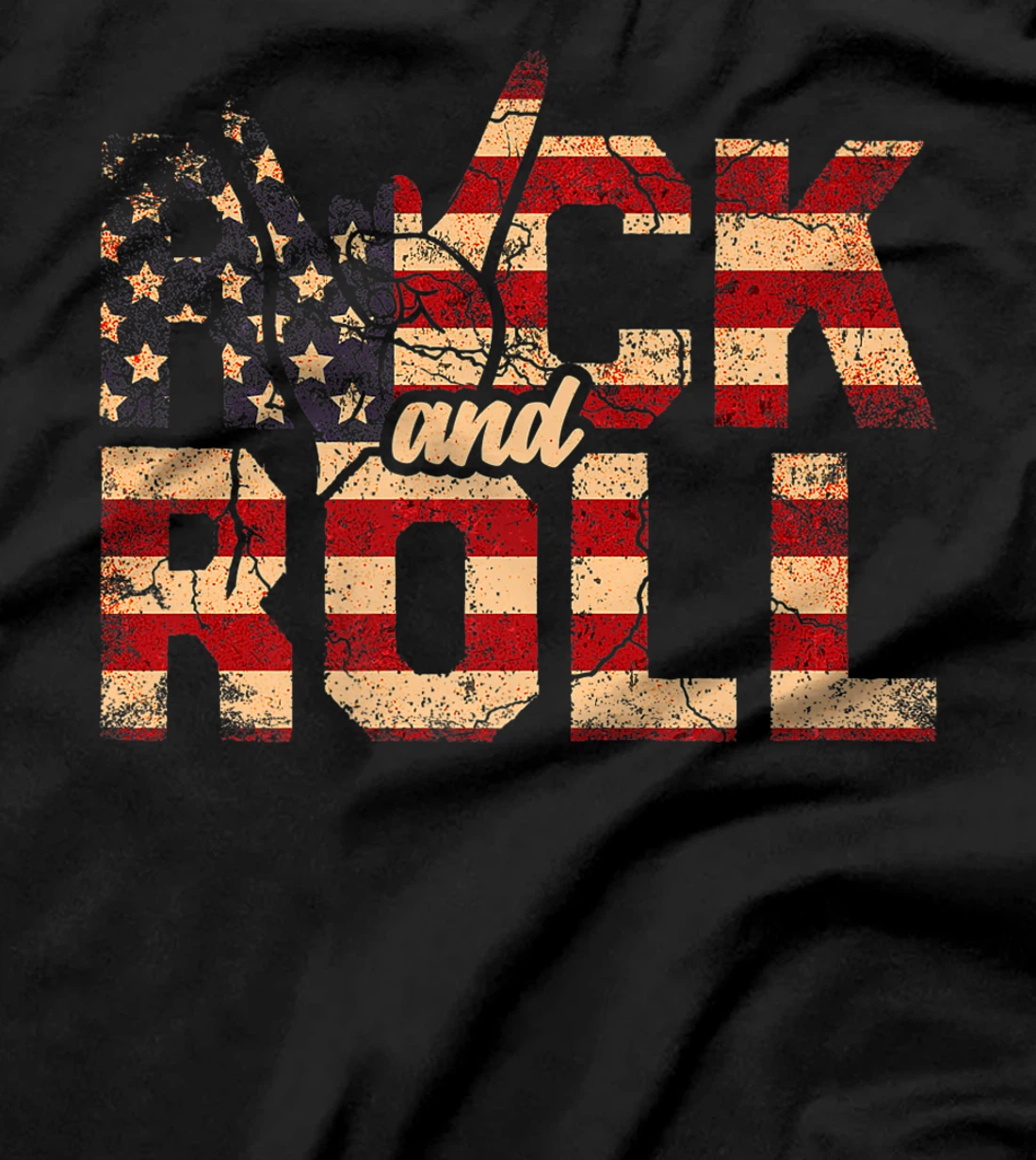 Retro Rock & Roll Vintage Rock and Roll Music American Flag T-Shirt, Women T-Shirt