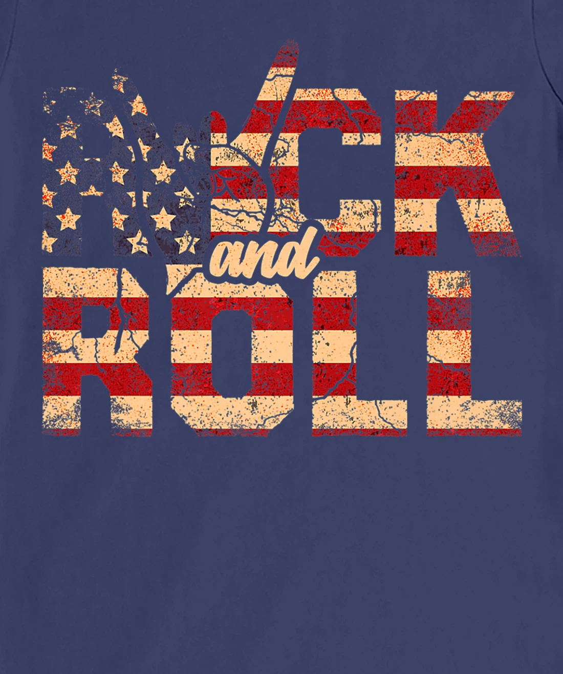 Retro Rock & Roll Vintage Rock and Roll Music American Flag T-Shirt, Women T-Shirt