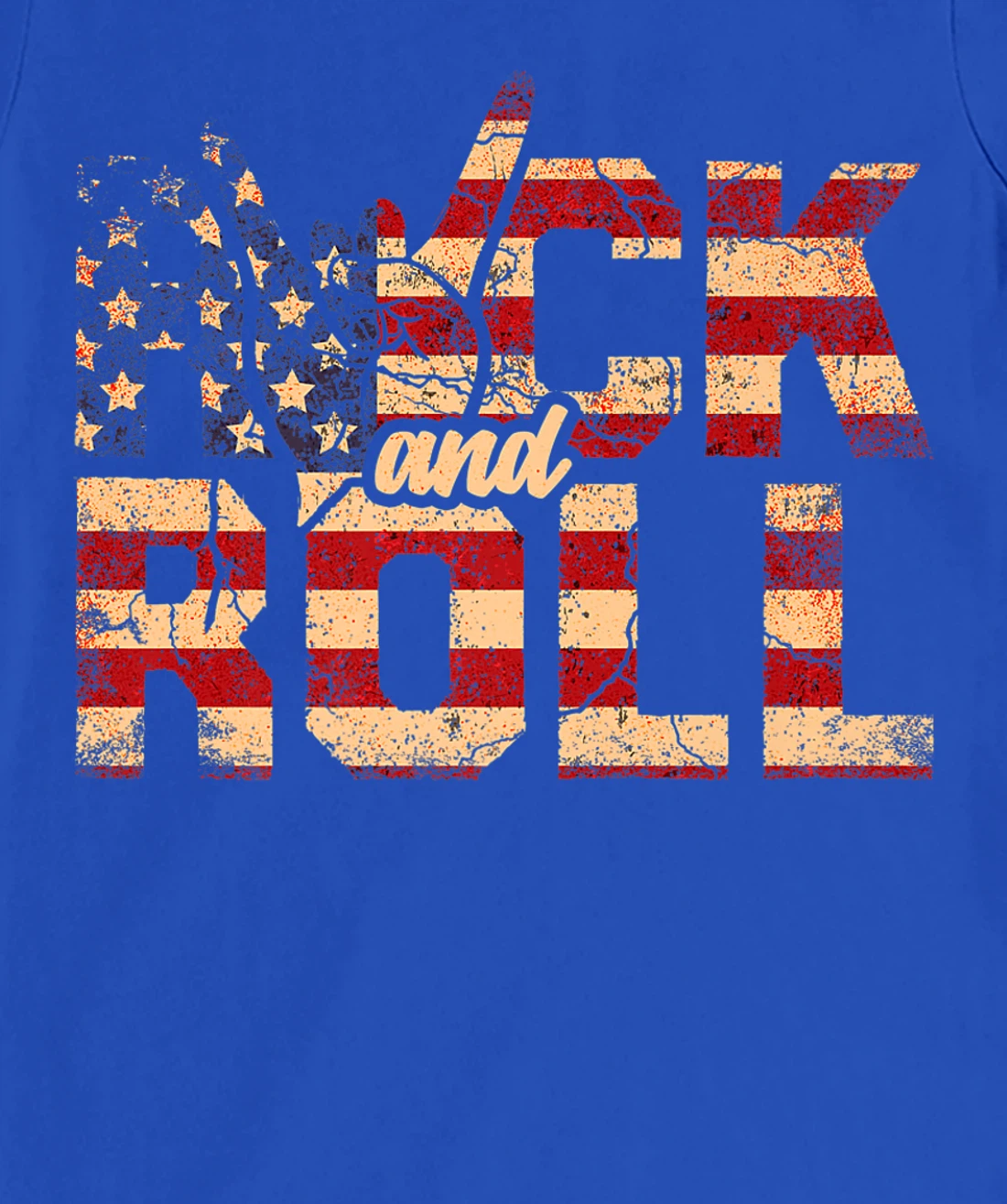 Retro Rock & Roll Vintage Rock and Roll Music American Flag T-Shirt, Women T-Shirt