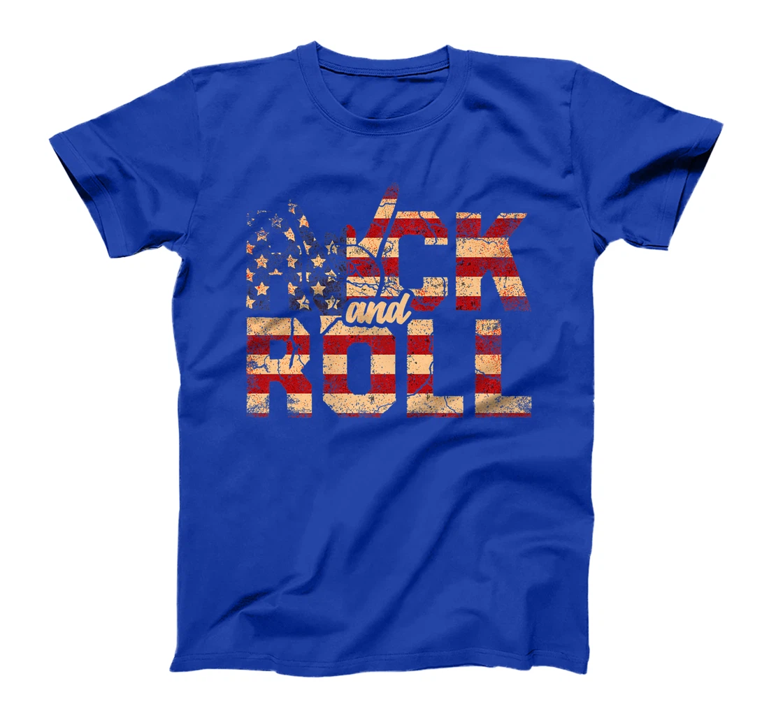 Retro Rock & Roll Vintage Rock and Roll Music American Flag T-Shirt, Women T-Shirt