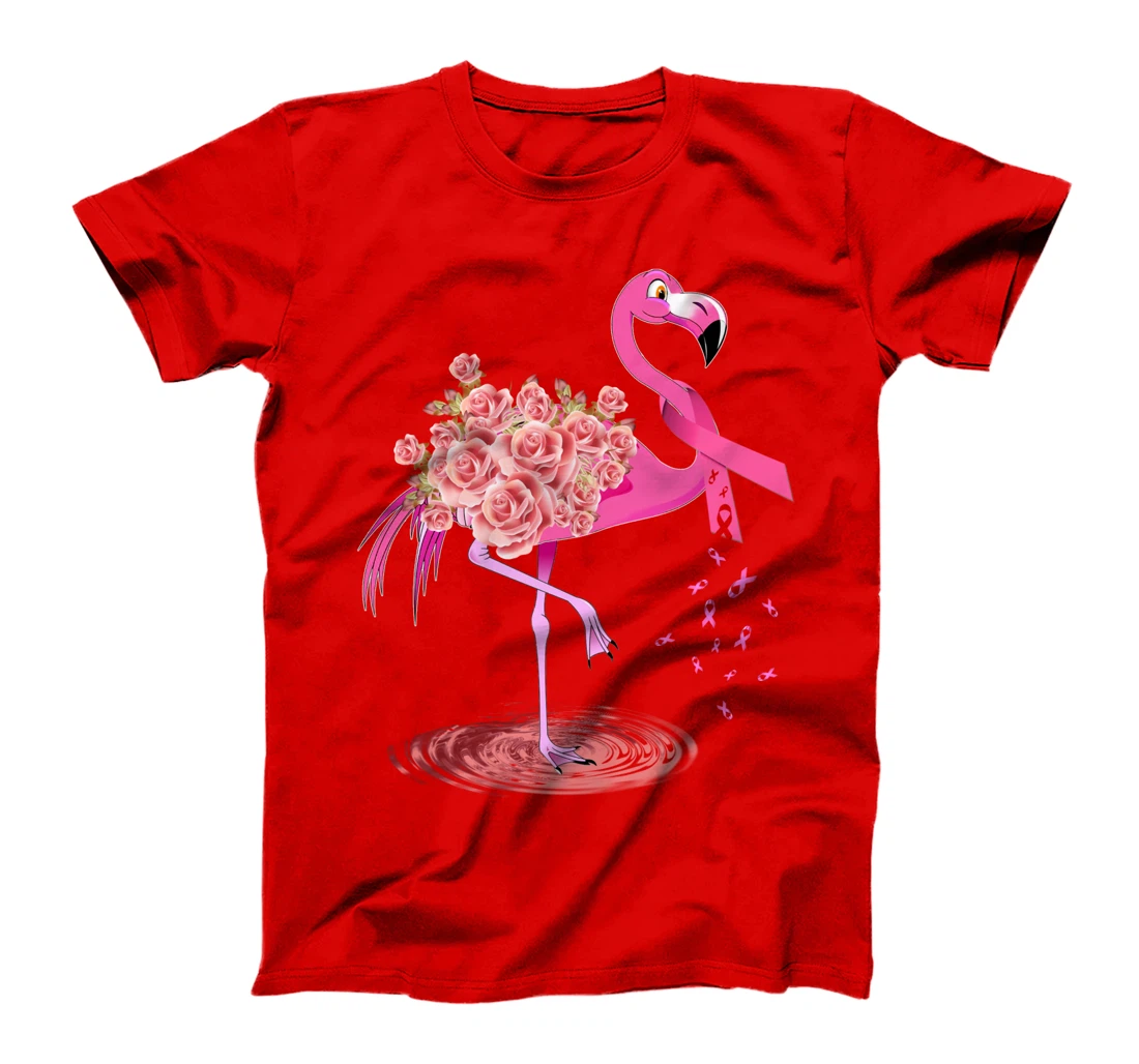 Cute Flamingo Pink Ribbon Breast Cancer Awareness T-Shirt