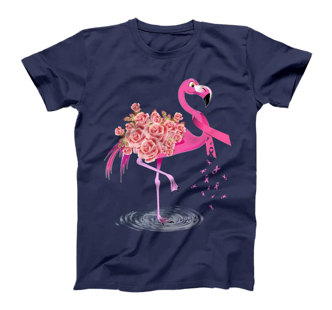 Cute Flamingo Pink Ribbon Breast Cancer Awareness T-Shirt