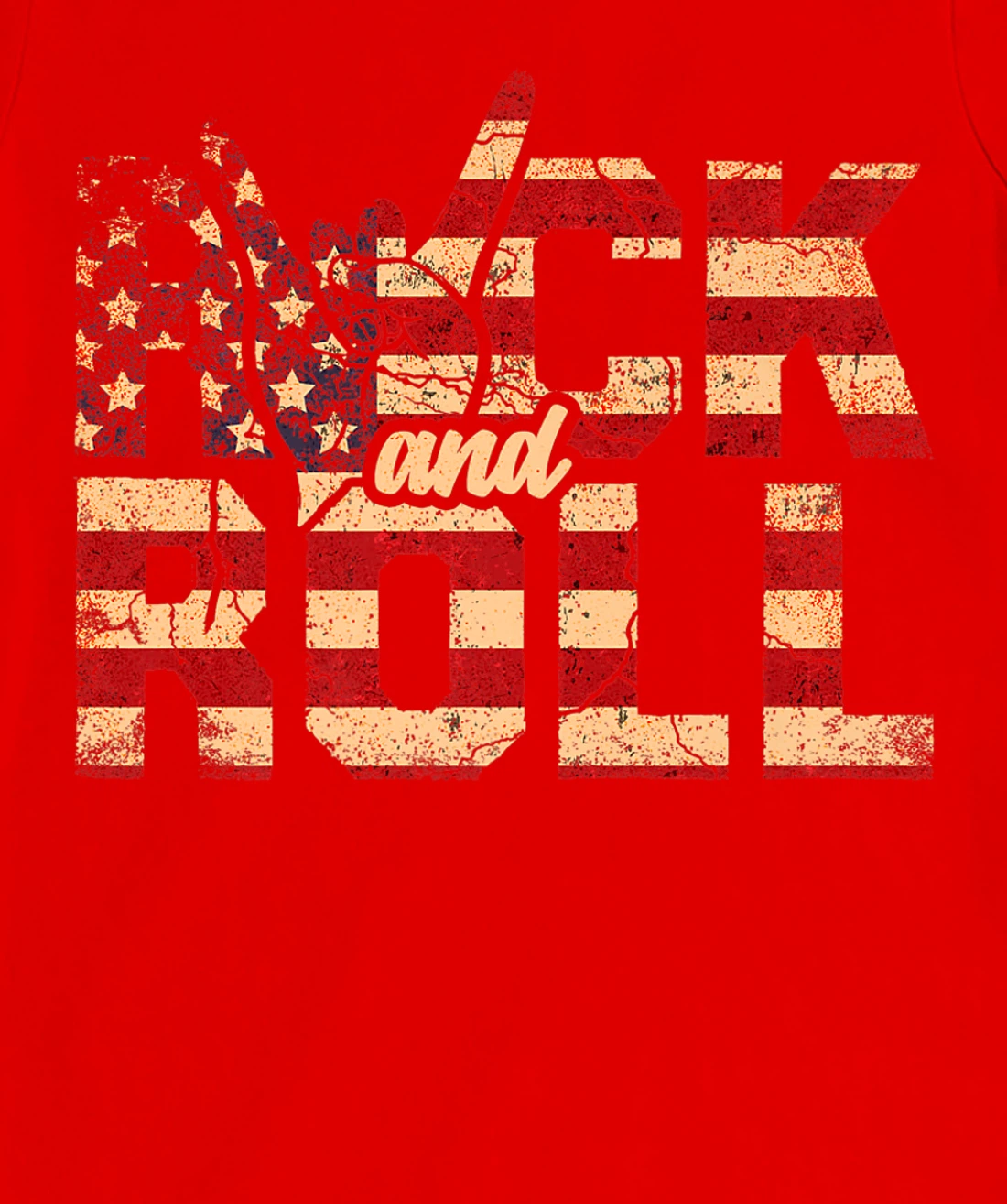 Retro Rock & Roll Vintage Rock and Roll Music American Flag T-Shirt, Women T-Shirt