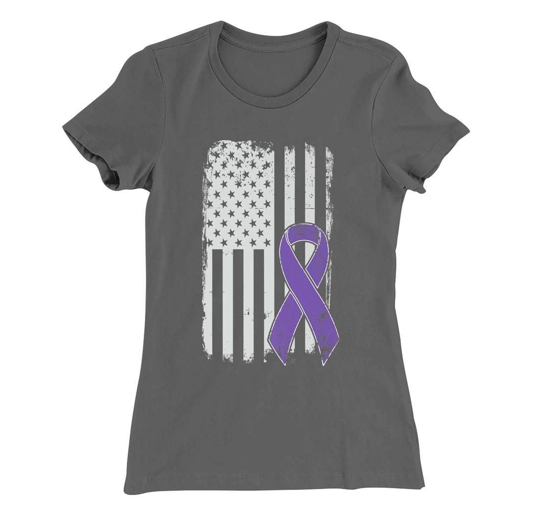 Testicular Cancer Awareness - Vintage USA American Flag T-Shirt, Kid T-Shirt and Women T-Shirt