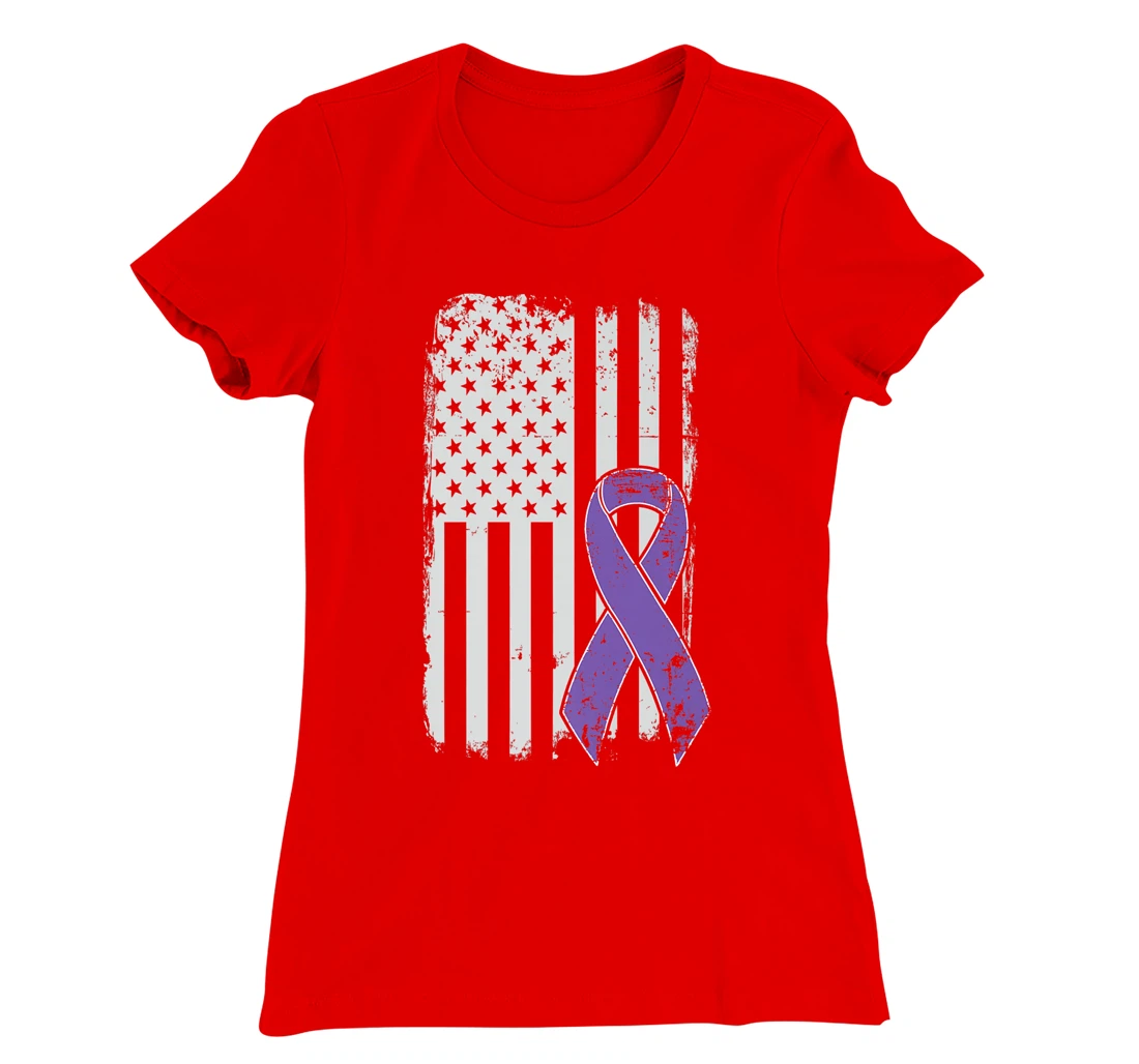 Testicular Cancer Awareness - Vintage USA American Flag T-Shirt, Kid T-Shirt and Women T-Shirt