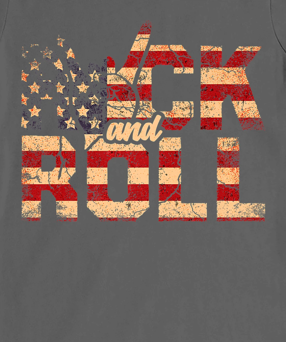 Retro Rock & Roll Vintage Rock and Roll Music American Flag T-Shirt, Women T-Shirt