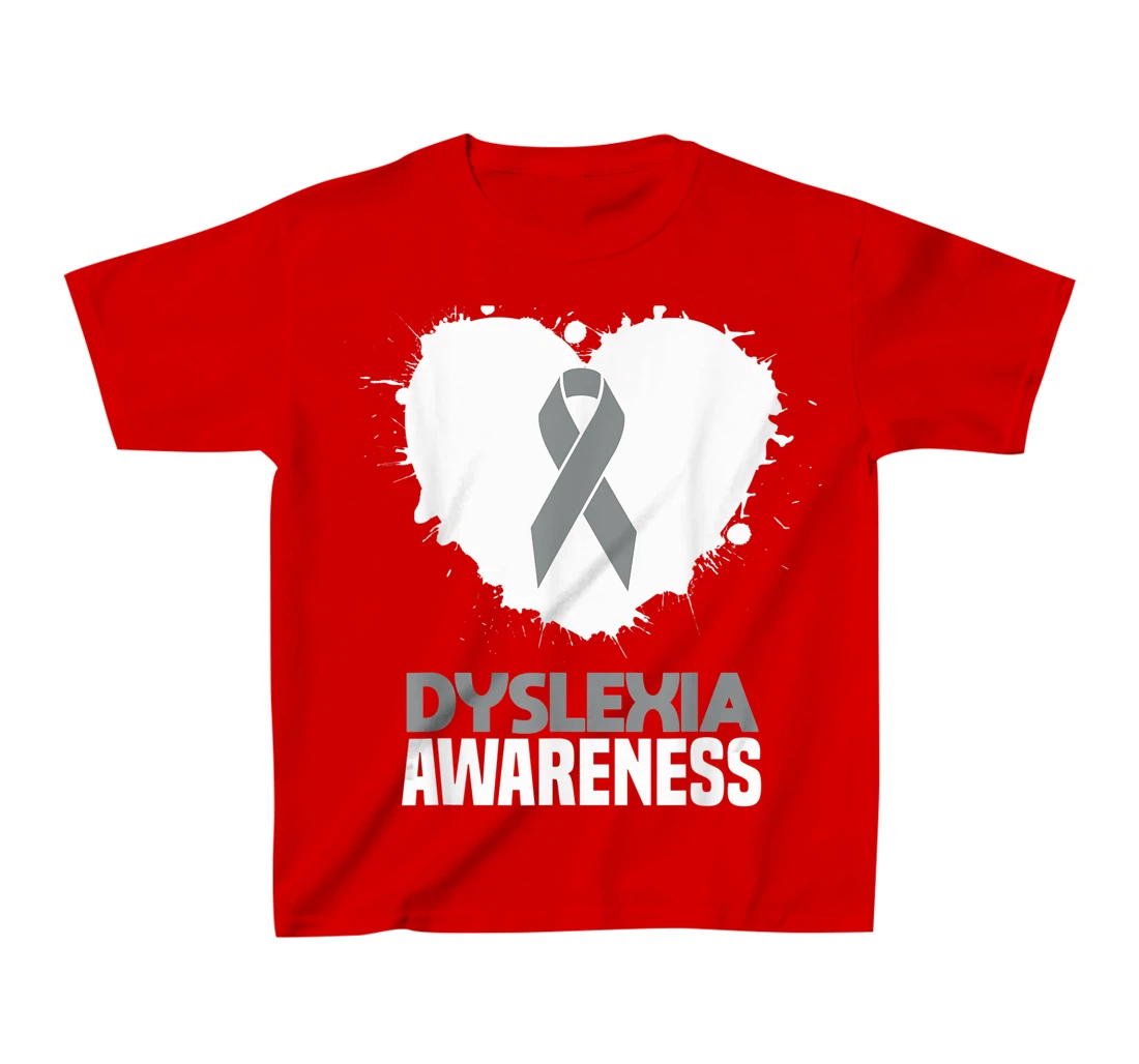 Silver Ribbon Dyslexia Awareness Month Support Dyslexic T-Shirt, Kid T-Shirt and Women T-Shirt