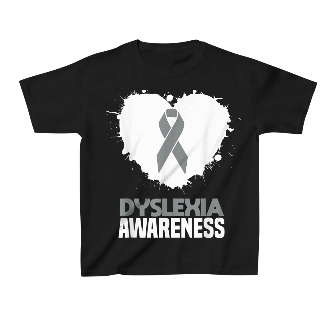 Silver Ribbon Dyslexia Awareness Month Support Dyslexic T-Shirt, Kid T-Shirt and Women T-Shirt