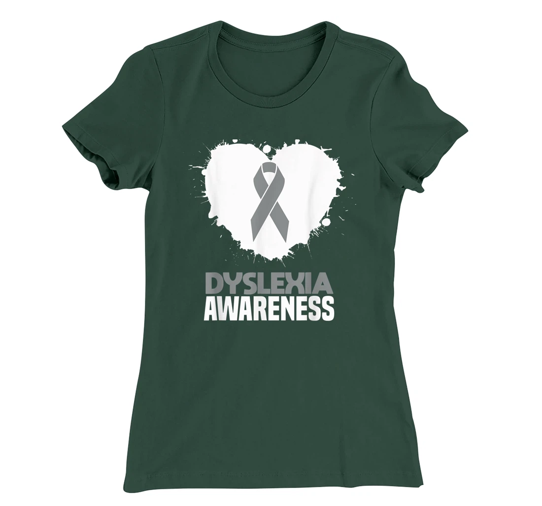 Silver Ribbon Dyslexia Awareness Month Support Dyslexic T-Shirt, Kid T-Shirt and Women T-Shirt