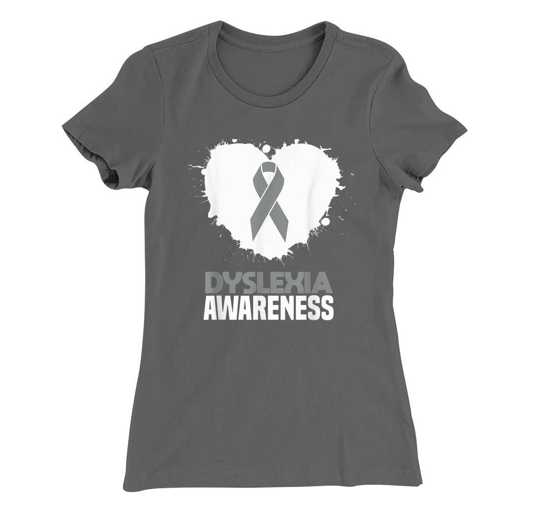 Silver Ribbon Dyslexia Awareness Month Support Dyslexic T-Shirt, Kid T-Shirt and Women T-Shirt