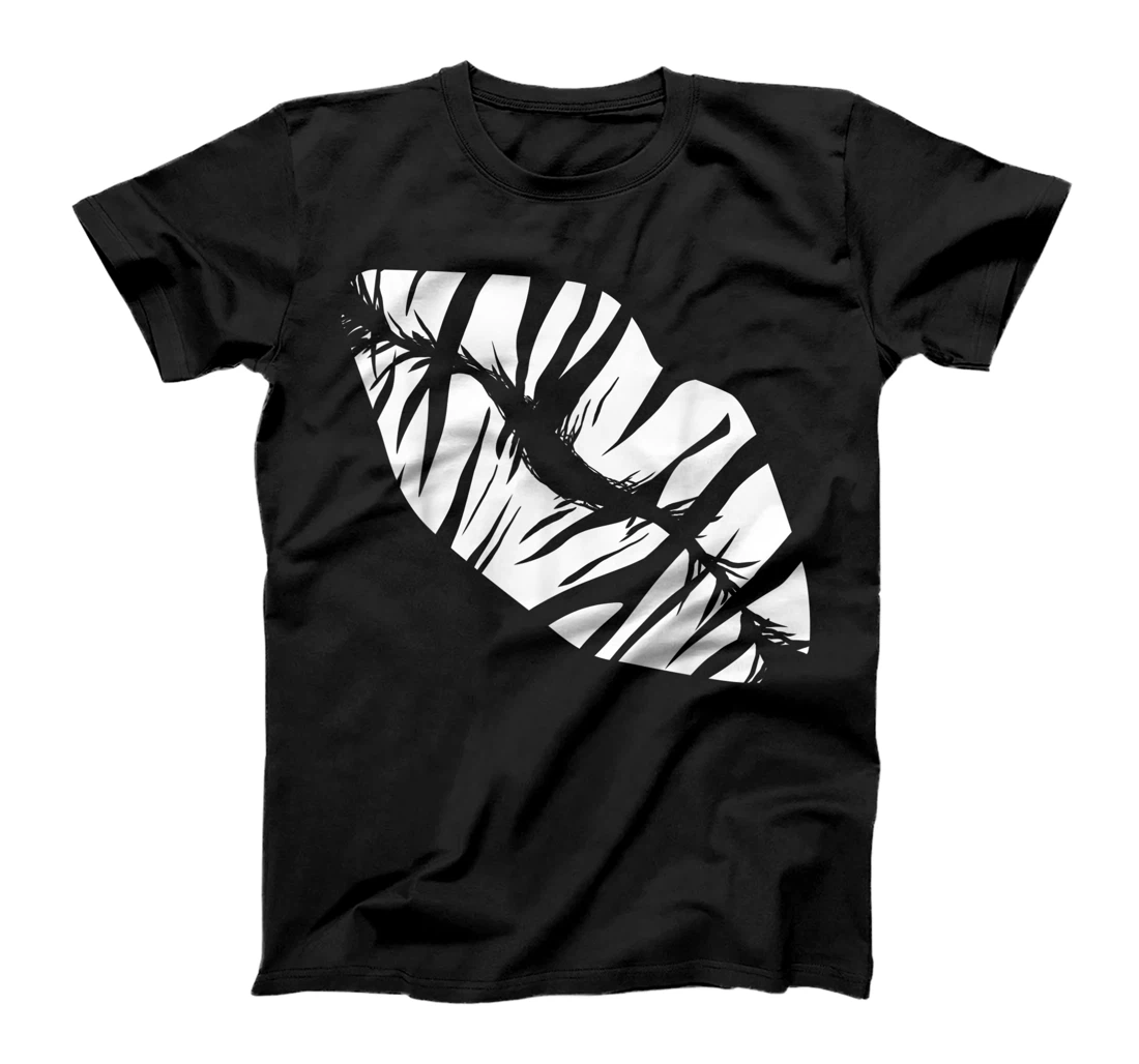 Funny Zebra Print Lips Love Kiss Safari Women Zoo Lover T-Shirt, Women T-Shirt