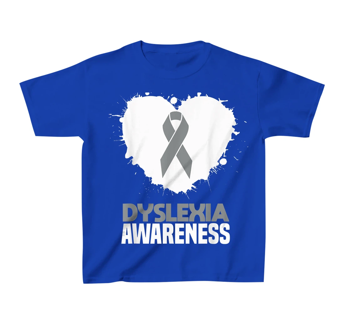 Silver Ribbon Dyslexia Awareness Month Support Dyslexic T-Shirt, Kid T-Shirt and Women T-Shirt