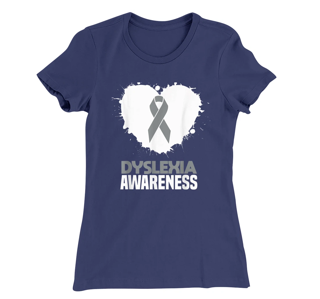 Silver Ribbon Dyslexia Awareness Month Support Dyslexic T-Shirt, Kid T-Shirt and Women T-Shirt