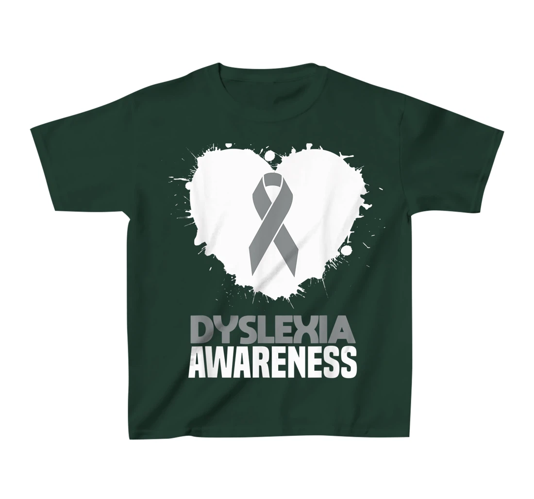 Silver Ribbon Dyslexia Awareness Month Support Dyslexic T-Shirt, Kid T-Shirt and Women T-Shirt