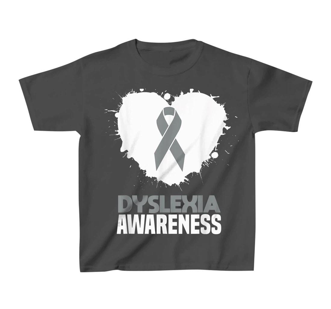 Silver Ribbon Dyslexia Awareness Month Support Dyslexic T-Shirt, Kid T-Shirt and Women T-Shirt