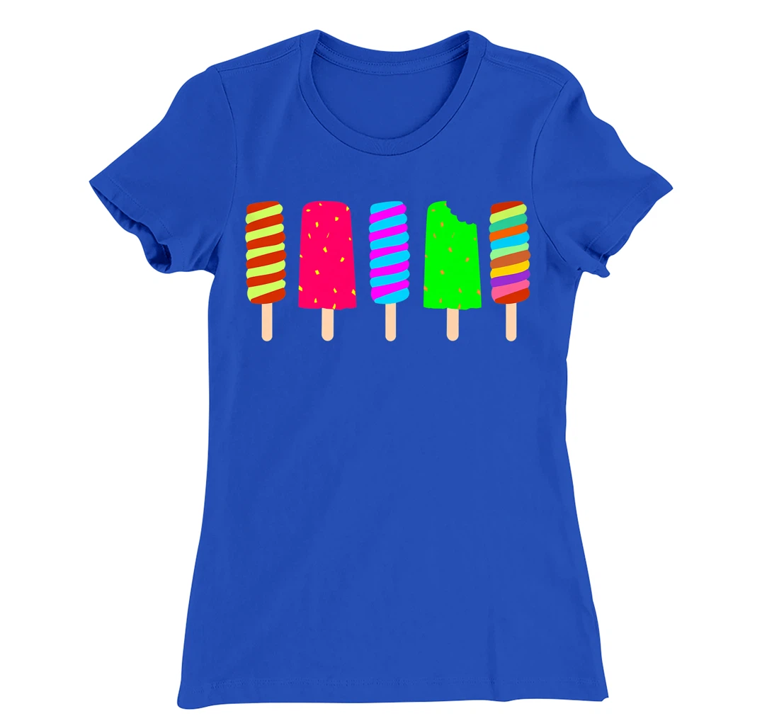 Ice Cream Summer Popsicle Fun Summertime Vacation T-Shirt, Women T-Shirt