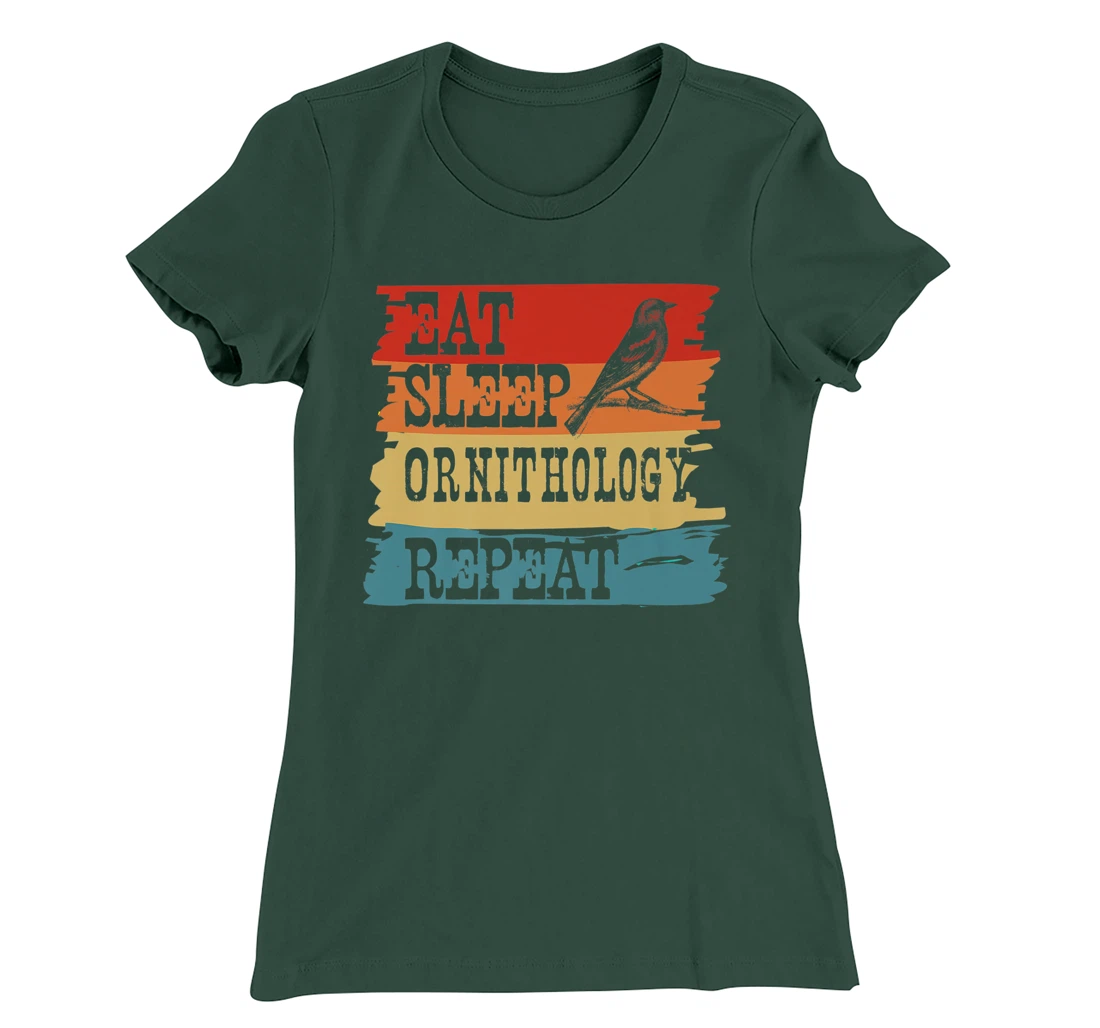 Eat Sleep Ornithology Repeat Retro Vintage Bird Watching T-Shirt, Women T-Shirt
