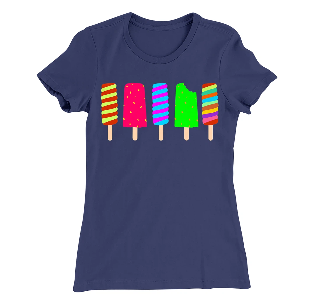 Ice Cream Summer Popsicle Fun Summertime Vacation T-Shirt, Women T-Shirt