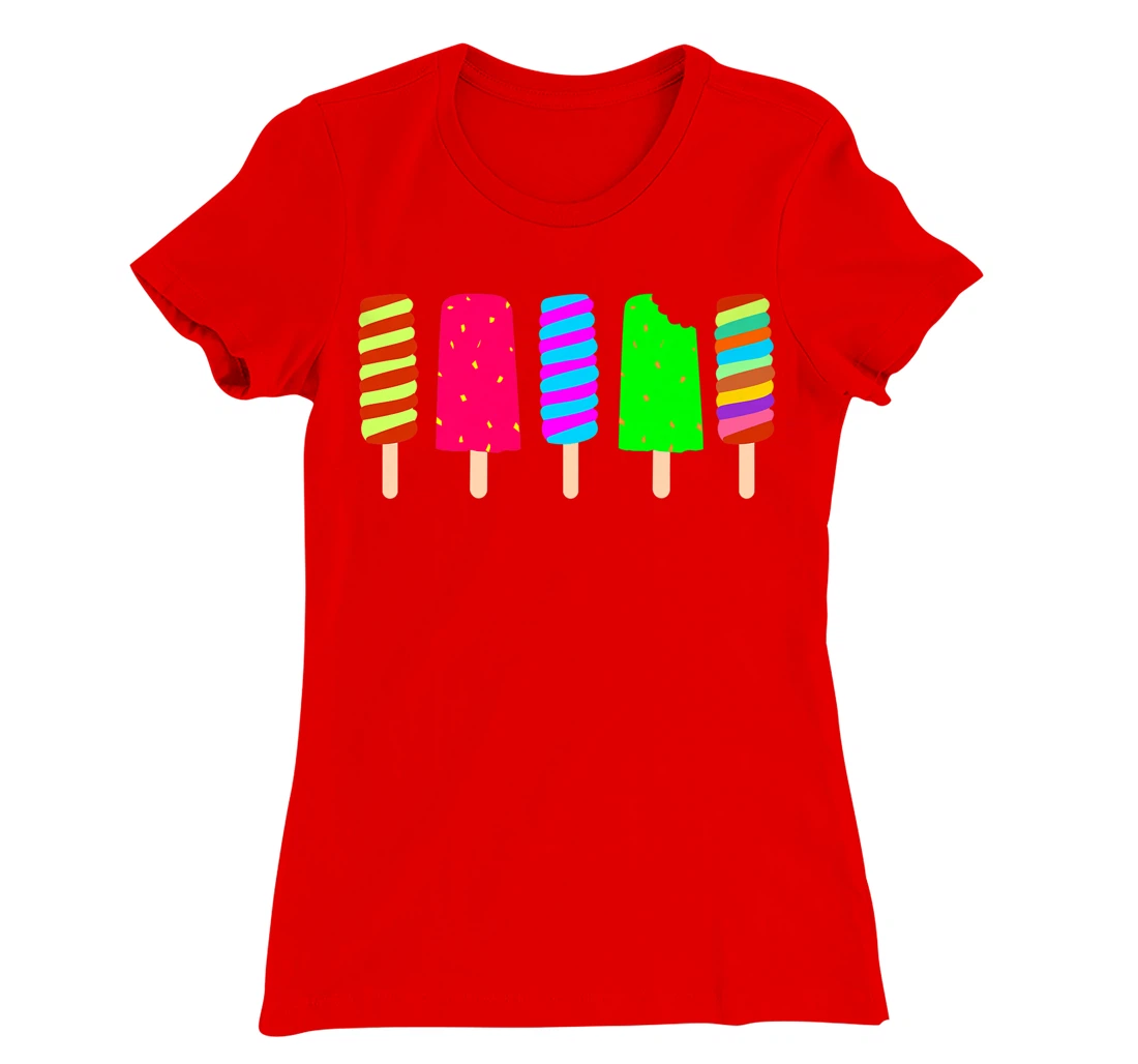Ice Cream Summer Popsicle Fun Summertime Vacation T-Shirt, Women T-Shirt