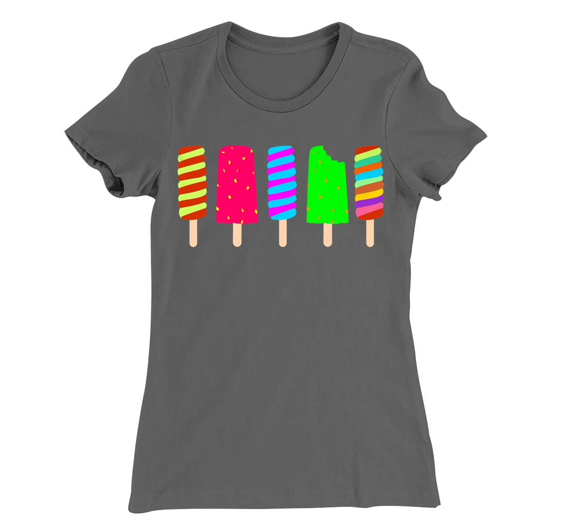 Ice Cream Summer Popsicle Fun Summertime Vacation T-Shirt, Women T-Shirt