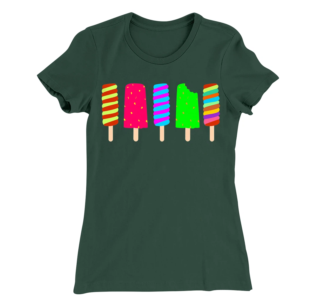 Ice Cream Summer Popsicle Fun Summertime Vacation T-Shirt, Women T-Shirt