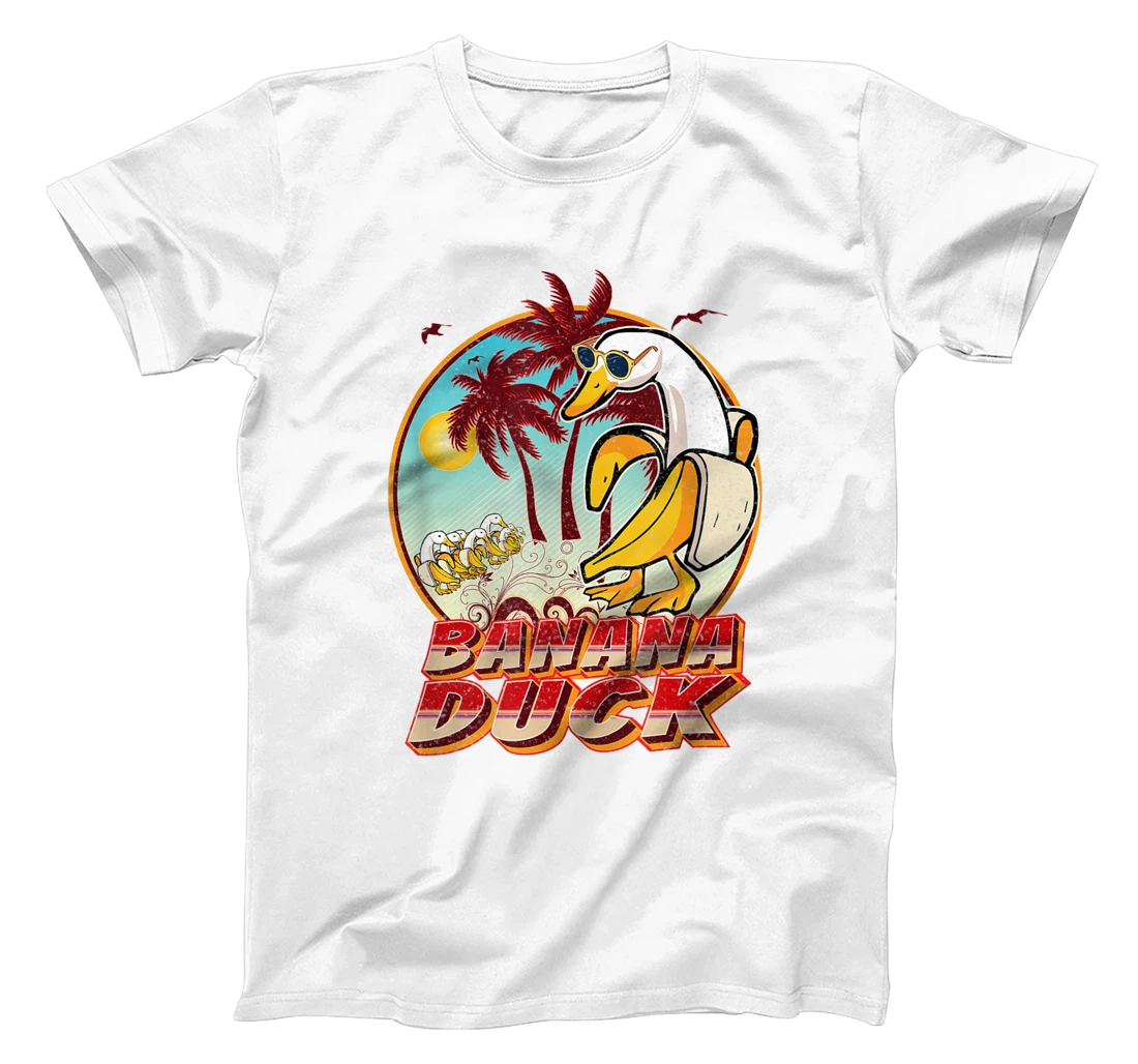 Womens FUNNY BANANA DUCK AT THE BEACH - SUMMER BEACH LOVERS T-Shirt, Kid T-Shirt and Women T-Shirt