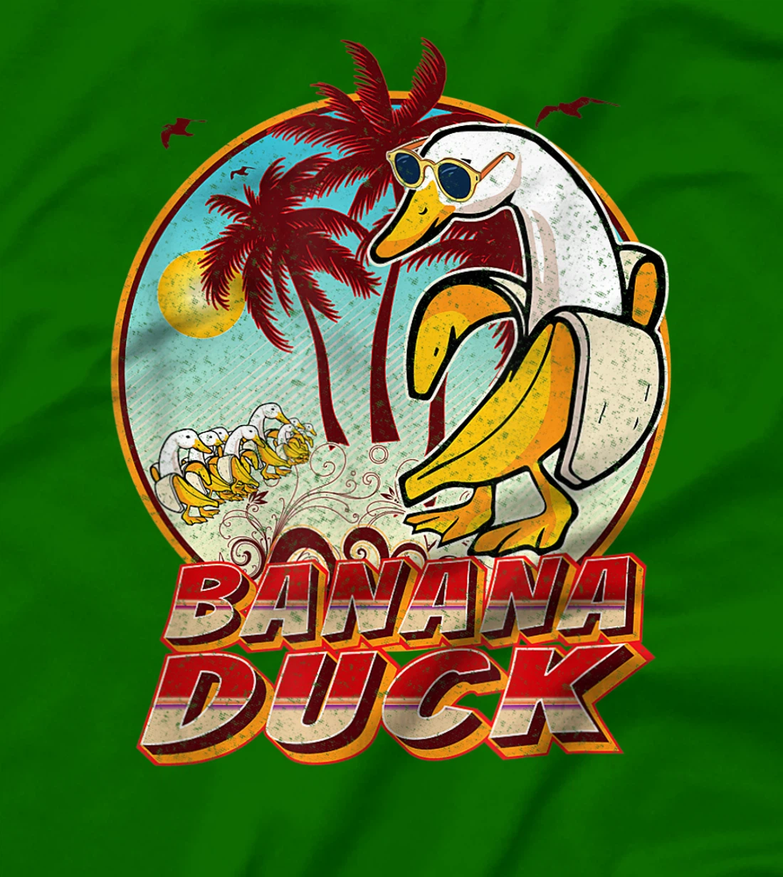 Womens FUNNY BANANA DUCK AT THE BEACH - SUMMER BEACH LOVERS T-Shirt, Kid T-Shirt and Women T-Shirt