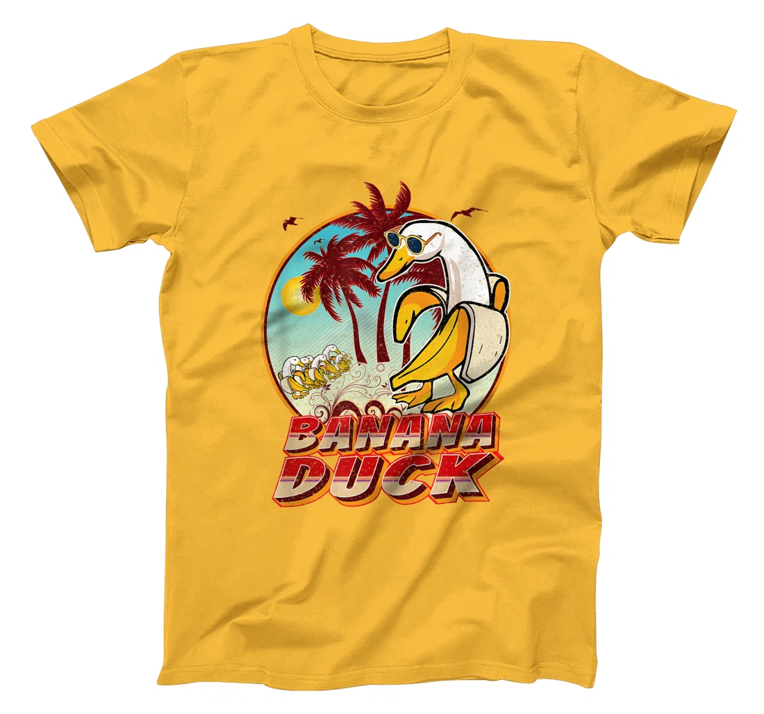Womens FUNNY BANANA DUCK AT THE BEACH - SUMMER BEACH LOVERS T-Shirt, Kid T-Shirt and Women T-Shirt