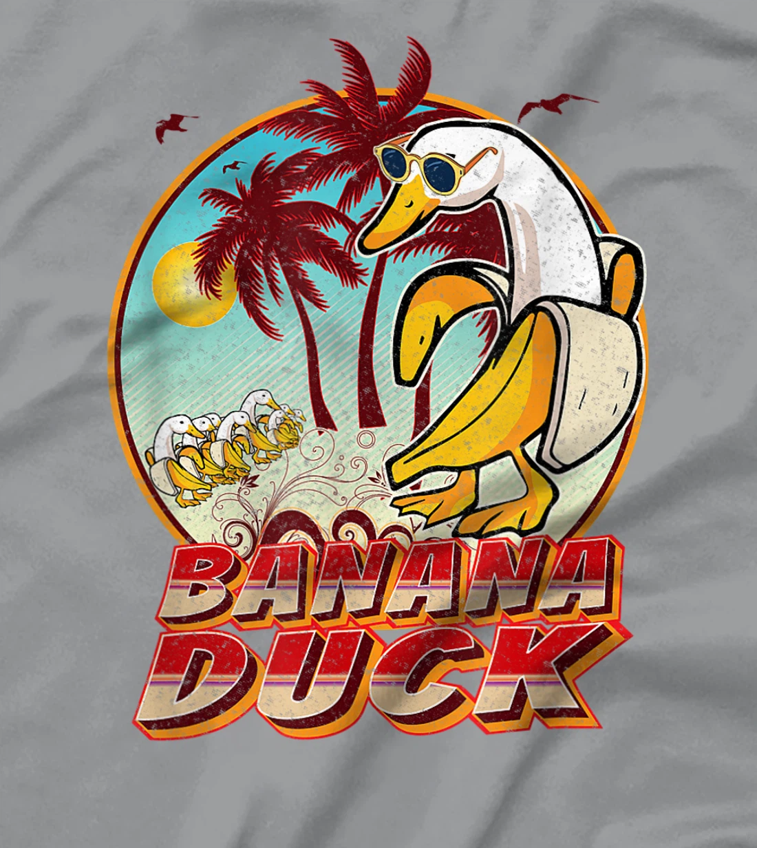 Womens FUNNY BANANA DUCK AT THE BEACH - SUMMER BEACH LOVERS T-Shirt, Kid T-Shirt and Women T-Shirt