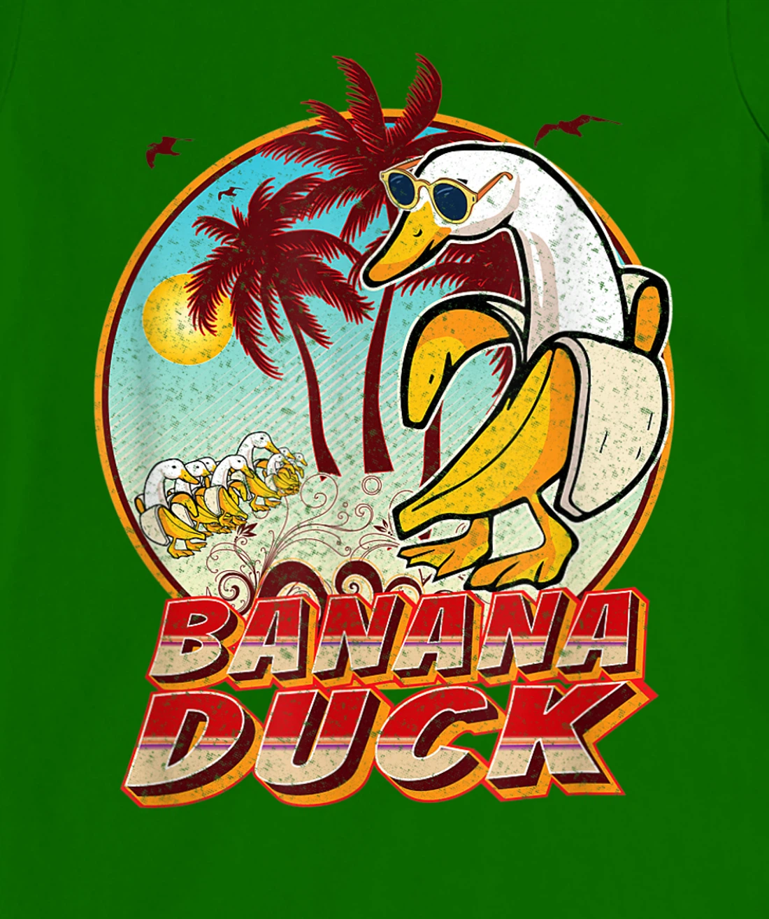 Womens FUNNY BANANA DUCK AT THE BEACH - SUMMER BEACH LOVERS T-Shirt, Kid T-Shirt and Women T-Shirt