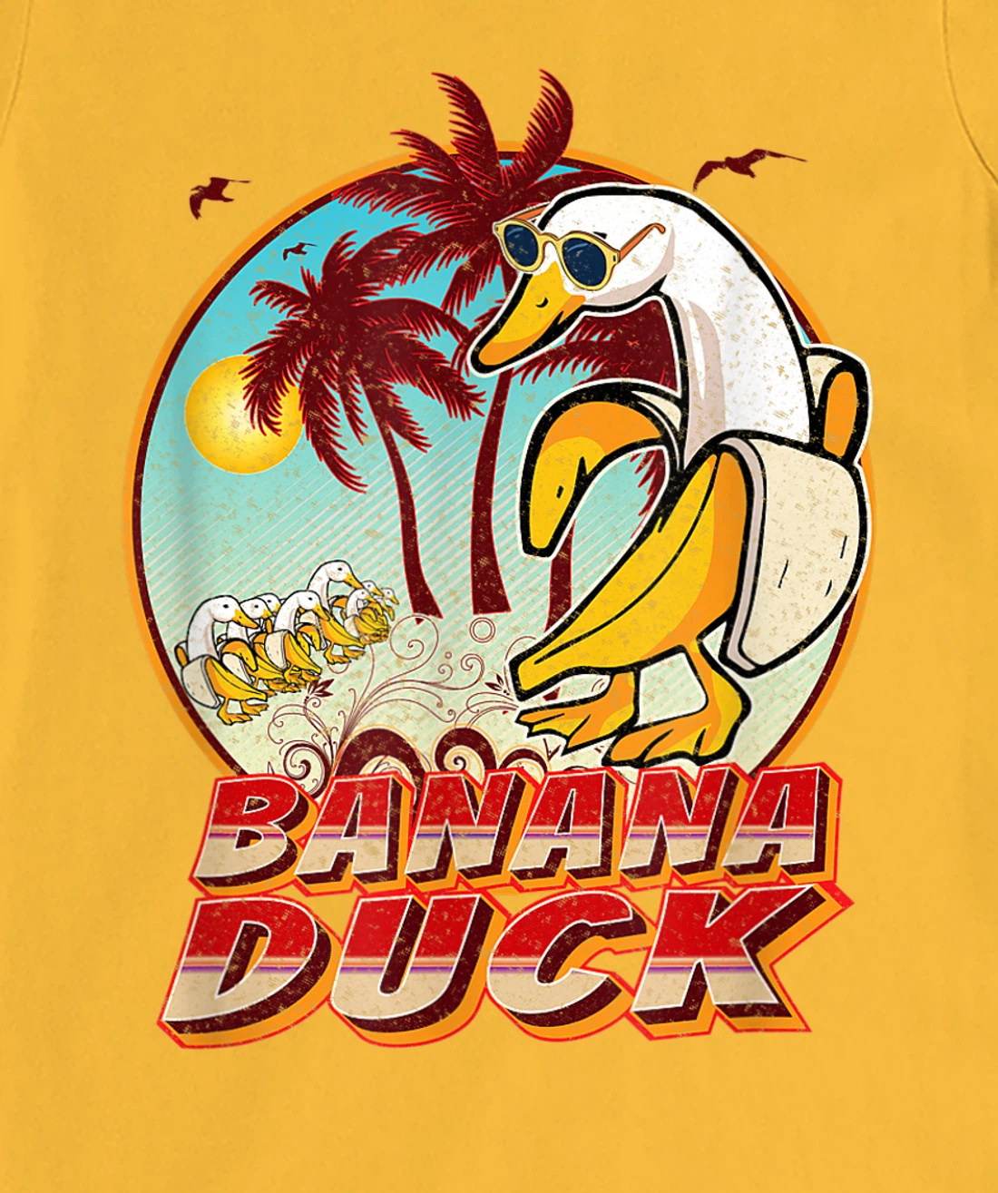 Womens FUNNY BANANA DUCK AT THE BEACH - SUMMER BEACH LOVERS T-Shirt, Kid T-Shirt and Women T-Shirt