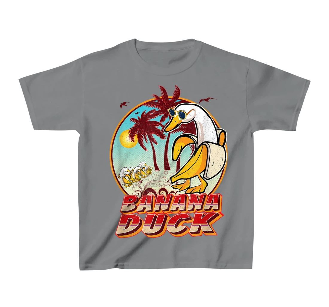 Womens FUNNY BANANA DUCK AT THE BEACH - SUMMER BEACH LOVERS T-Shirt, Kid T-Shirt and Women T-Shirt