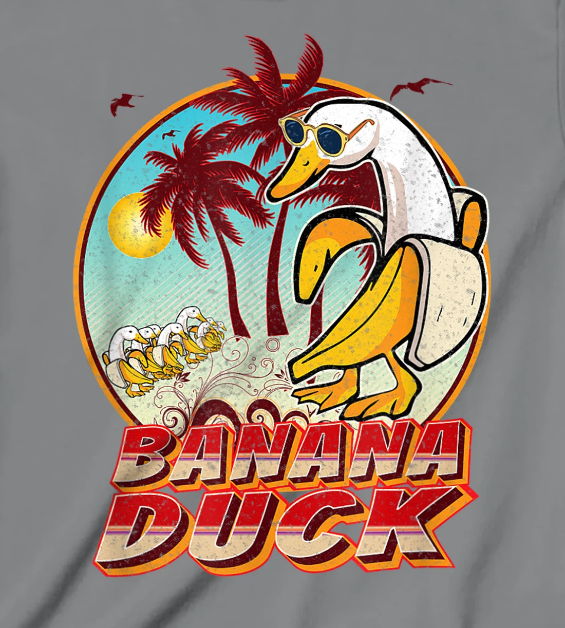 Womens FUNNY BANANA DUCK AT THE BEACH - SUMMER BEACH LOVERS T-Shirt, Kid T-Shirt and Women T-Shirt