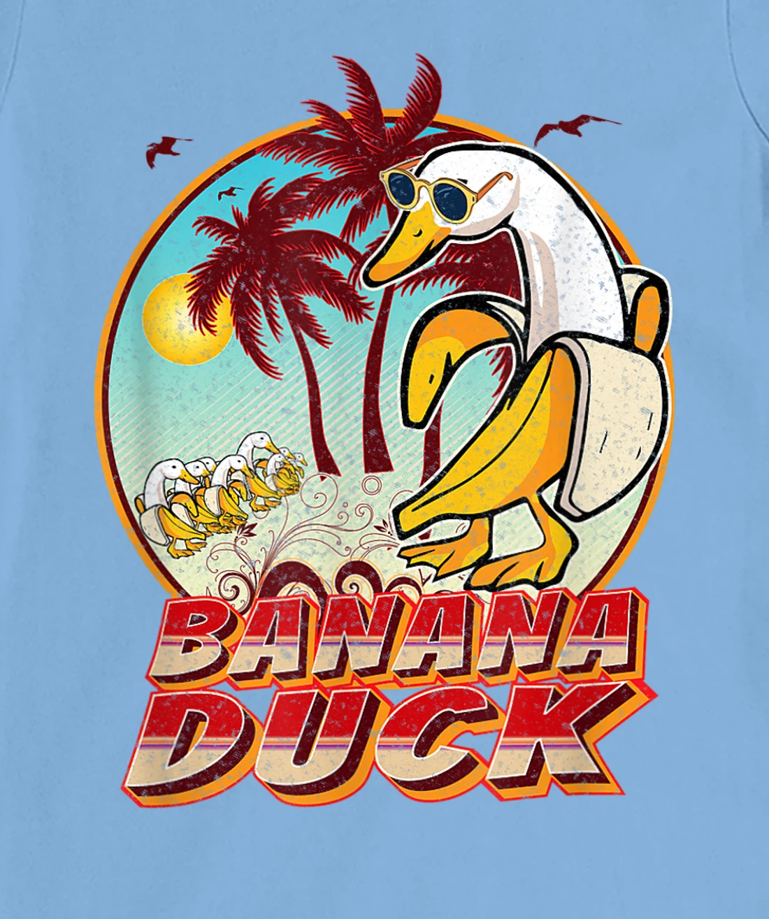 Womens FUNNY BANANA DUCK AT THE BEACH - SUMMER BEACH LOVERS T-Shirt, Kid T-Shirt and Women T-Shirt