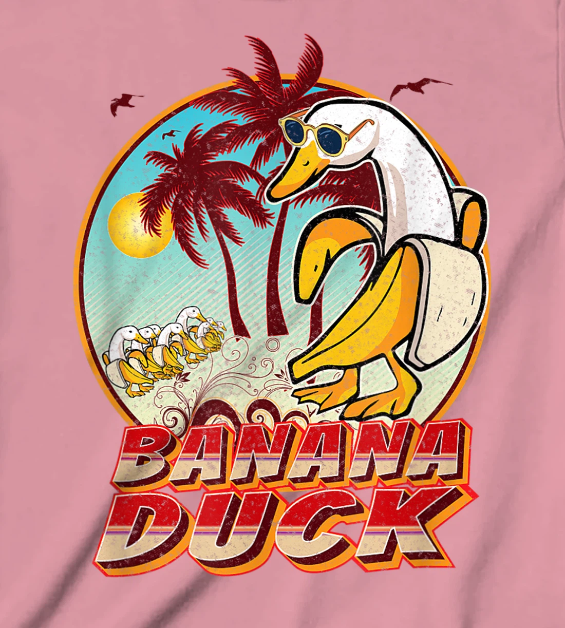 Womens FUNNY BANANA DUCK AT THE BEACH - SUMMER BEACH LOVERS T-Shirt, Kid T-Shirt and Women T-Shirt