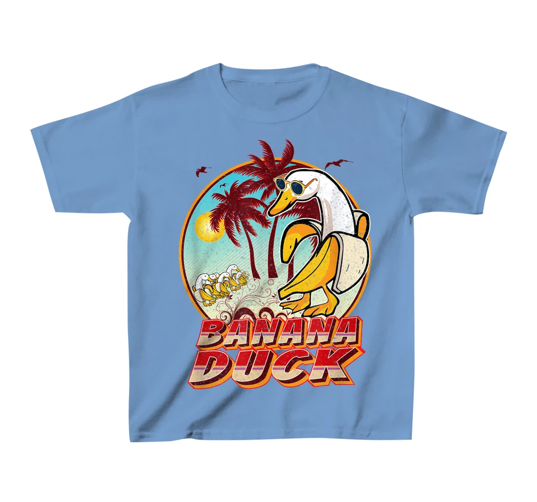 Womens FUNNY BANANA DUCK AT THE BEACH - SUMMER BEACH LOVERS T-Shirt, Kid T-Shirt and Women T-Shirt